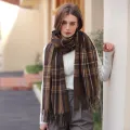 Women's Fashion Scottish Style Tartan Warm Scarf Plaid Soft Long Wrap Shawl Christmas Valentine's Day for Girlfrend Wife Mom. 