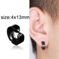 【ZIME】New Popular 1 piece Stainless Steel Painless Ear Clip Earrings For Men/Women Punk Black Non PiercingEarrings Jewelry Gifts. 