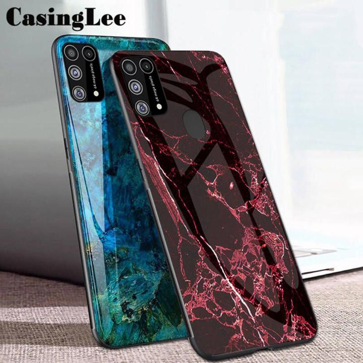 Casinglee For Samsung M31 Case Fashion Marble Tempered
