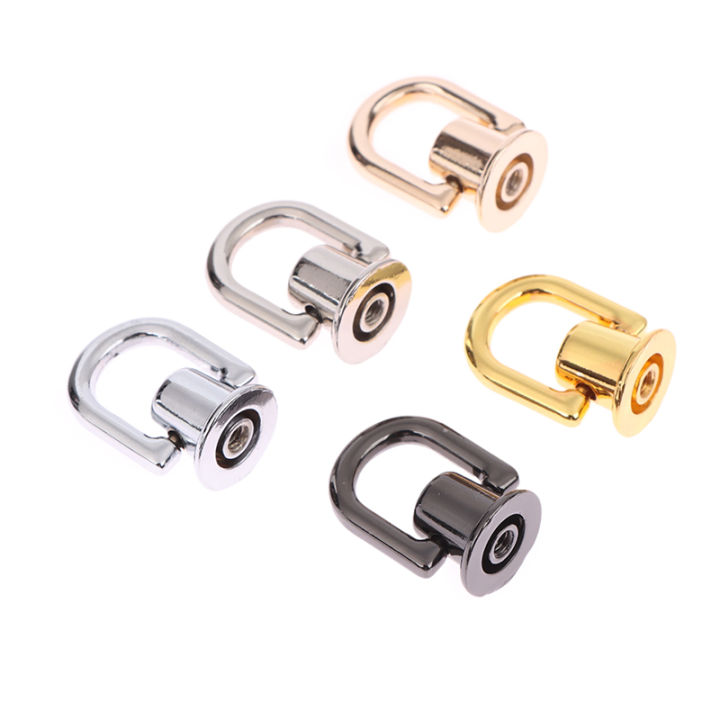 2PCS D-shaped Ring Bag Side Clip Buckles Handbag Chain Handles Connector MKL
