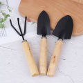 3Pcs/set Mini Garden Tool Sets Shovel Rake Spade Bonsai Tools Set Wooden Handle. 