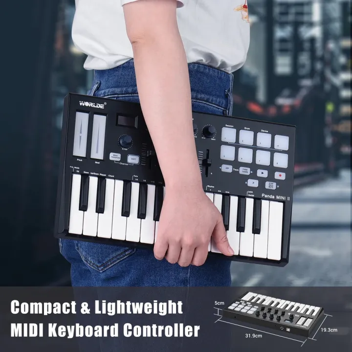 WORLDE%20Panda%20MINI%20II%20Portable%2025-Key%20USB%20MIDI%20Keyboard%20Controller%20with%208%20RGB%20Backlit%20Trigger%20Pads%204%20Assignable%20Control%20Knobs%204%20Assignable%20Sliders%20-%20Image%205