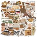 10/30/60PCS Vintage Brown Sticker Aesthetic PVC Laptop Sketchbook Children's Stationery Decoraction Scrapbooking School Supplies. 