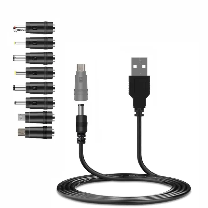 USB to DC Power Cable Universal USB to DC Jack Charging Cable Power Cord Plug Connector Adapter for Router Mini Fan Speaker