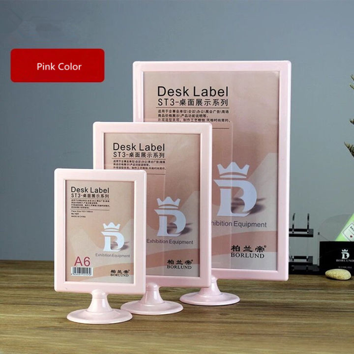 【Thriving】 A4 Plastic Sign Holder Display Stand Table Card For Hotel Conferences Business Price List Frame