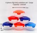 6 pieces clip lock container set - Large Capacity- 450ml/1000ml. 