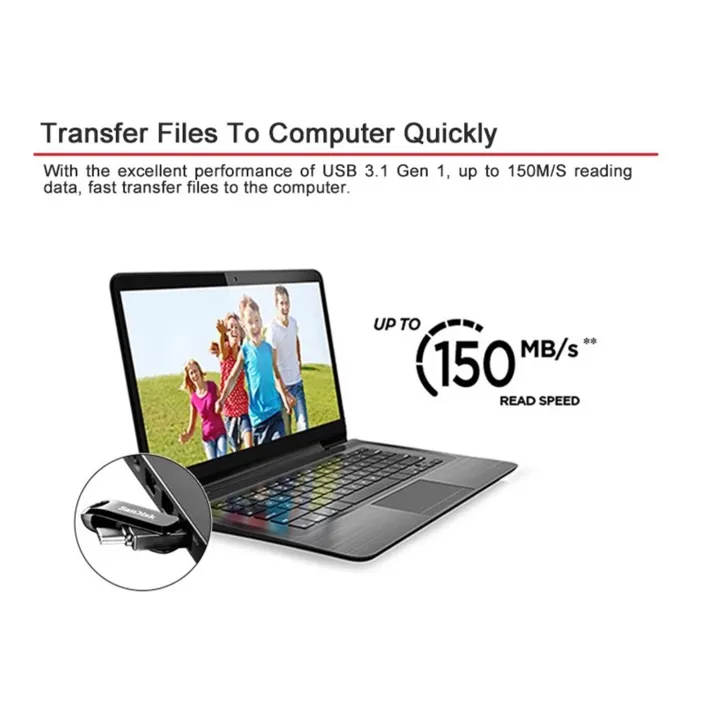 Sandisk%20Ultra%20Dual%20Drive%20USB%20Type%20C%203.1%20128GB%20USB%20Pen%20Flash%20Drive%20-%20Image%204