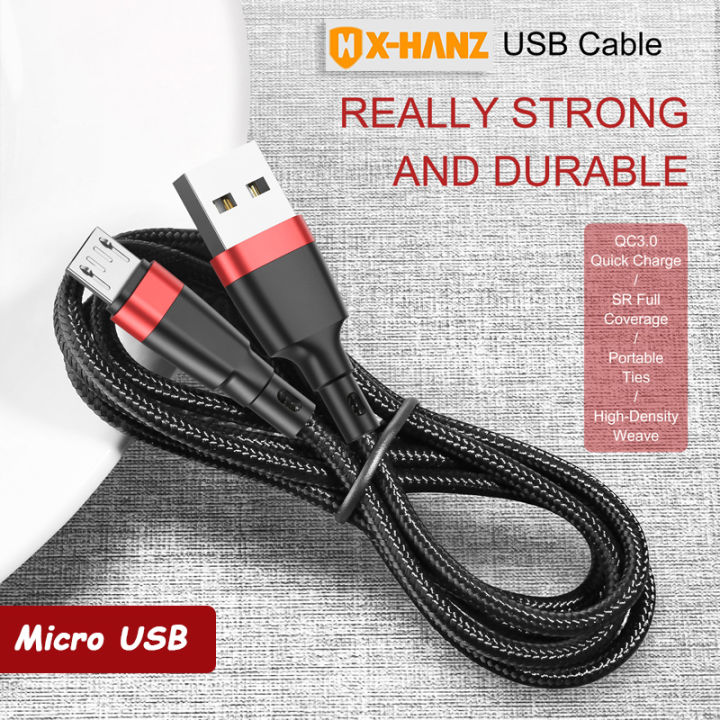 X-HANZ Micro USB Cable 3A Fast Charging USB Data Cable Cord
