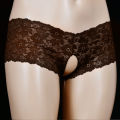 Women Open Crotch Lace Flower Thongs G-String Transparent Underpants Female Solid Breathable. 