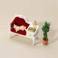 1/12 Mini Furniture Model Wooden Sofa Table with Drawer Cabinet Cute Micro Scene Decoration Craft Simulation Sofa Chair DIY Dollhouse Accessories Children Toy Gift. 