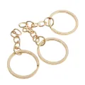 【BestGO】footful 50 Pies 0.79 inch /20mm Metal Split Key Ring with Chain KC Gold Key Ring Keychain Ring Parts Open Jump Ring and Connector. 