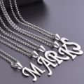 Big Alphabet Charm Necklace 26 Letters Pendant Stainless Steel Necklaces For Women Men Chain Around Neck A-Z Jewelry Accessories. 