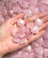 Natural Pink Rose Quartz Crystal Carved Heart Shaped Healing Love Gemstone Delie Decoration for Diy Pendant Necklace 3 Sizes. 