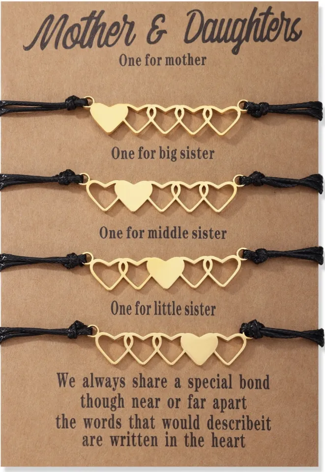 1Set Mother Daughter Bracelets Friendship Best Friend Rope Chain