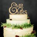Wooden Cake Topper Love Mr&Mrs Letters Cake Wedding Toppers Engagement Cake Decoration Supplies. 