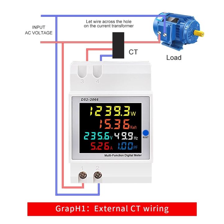【FOOT SOFA】AC monitor 110V 220V 380V 100A Voltage Current Power Factor Active KWH Electric energy Frequency meter VOLT AMP