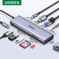 UGREEN USB C Hub, 10-in-1 USB-C Dongle Docking Station, with 4K HDMI VGA 100W PD 3 USB 3.0 Ports SD TF Card Reader Adapter for MacBook Pro iPad. 