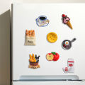 Resin Fridge Magnets Adorable 3d Food Fridge Magnets for Home Kitchen Decor Bread Ice Cream Coffee Milk Fruit Resin Cartoon Refrigerator Magnet Set Coffee Refrigerator Magnet. 