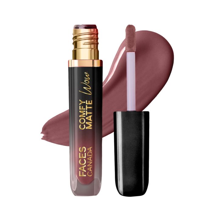 FACESCANADA Comfy Matte Wow Liquid Lipstick Mauve Majesty 02 3.8ml | One Swipe Application | Highly Pigmented | Comfortable Wear | Glides Smoothly | Long Lasting | Transferproof (FROM INDIA)