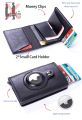 Rfid Credit Card Holder for Apple AirTag Wallet Small Men Leather Card Wallet Slim Anti Protect Purse with Organizer Money Clips. 