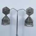 Black silver jimikki earing Indian Jewelry Traditional earings Chandbali Jhumka Jhumki Dangle Earrings for Women, Perfect Gifts for Her. 