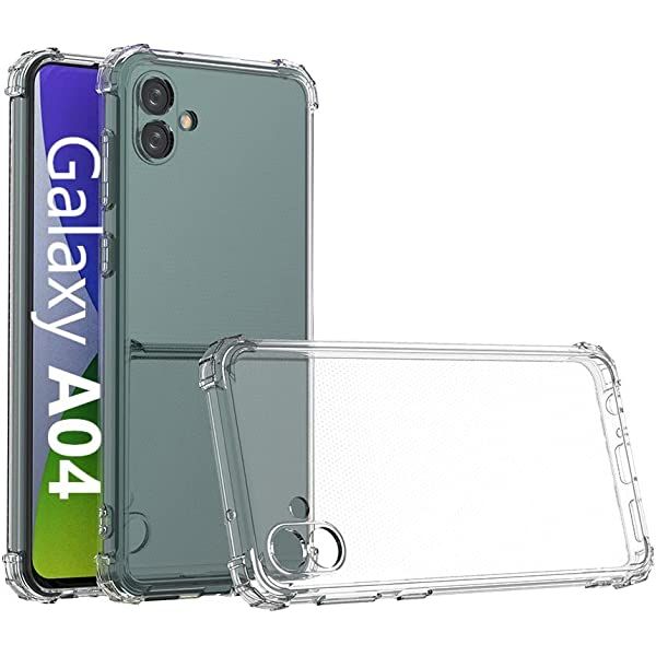Samsung A04 Transparent Shockproof ThickBallon Bumper Case - Clear TPU Bumper Case For Samsung A04 Back Cover Premium Quality Anti Shock Airbag Phone Case