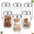 Spices Container 6 x 310ml / Spices Bottle Set Airtight Lid/ Kitchen Canisters & Jars / Glass Storage Bottle 6 / Spices Containers Set Glass / Glass Bottle Jar Set / Seasoning Jar / Kitchen Storage Containers / BPA Free Jars. 