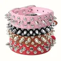 haosu® Pet Dog Rivet Collar Spiked Studded Strap Faux Leather Buckle Neck Collar. 