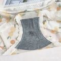 Caitian Women's Lace Graphene Transparent Underwear Printing 31995 Striped Mesh Spring and Summer 3 Mid Waist ˇ. 