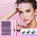 10/12/14mm 110 Clusters Natural DD Curl Individual Lashes Extension Kit Segmented False Eyelashes With Glue DIY Makeup Products. 