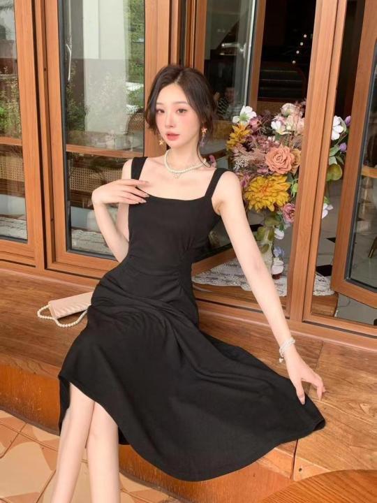 Tea%20Break%20French%20Style%20Zhao%20Lusi%20Star%20Same%20Evening%20Dress%202024%20Summer%20New%20Slim%20Fit%20Braces%20in%20White%20Dress%20-%20Image%203