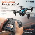 New Upgrade K12 MAX Mini Drone with Screen 8K HD Three Camera Obstacle Avoidance Brushless Aerial UAV FPV RC Quadcopter Boy Toys. 