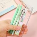 6pcsset Student Exam Stationery Set, 2pcs Black Ink Gel Pen, 1pc Drawing Ruler, 1pc Pencil + 1pc Pencil Refill + 1pc Eraser, Lea. 