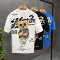 S-5XL Cotton T Shirts For Men High Quality Bear Printed Crewneck Short Sleeve T-Shirt New Fashion Tops Men Clothing 366. 