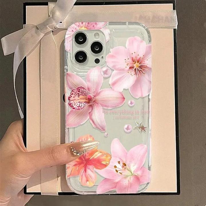 Pink%20lily%20Rose%20Flower%20Summer%20Phone%20Case%20for%20iPhone%2013%2011%2012%2014%2015%2016%20Pro%20Max%20XR%20X%20XS%207%208%2015%20Plus%20SE%20Shockproof%20Transparent%20Cover%20-%20Image%206