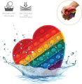 Generic Rainbow Push Pop Bubble Fidget Sensory Toy, Heart Shaped High-Grade Soft Silicone Suitable for All Ages. 