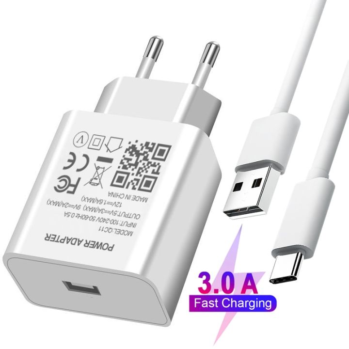 5V 3A USB Charger Wall Travel Fast Charger For Huawei P40 P30 Y9A Y7A Honor 10X 9X lite 30 20 Pro Type C Phone Charger Cable