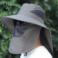 LouisWill Men's Sun Hat Fashion Fisherman Hat Summer Sun Protection Hat Outdoor Hiking Hat Anti-UV Hats Quick Dry Fisherman Cap Visor Hat With Removable Face Cover Windproof Strap Sports. 