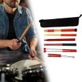 Drum Sticks Set Percussion Instrument Accessories with Storage Bag for Jazz Folk Drummer Playing. 