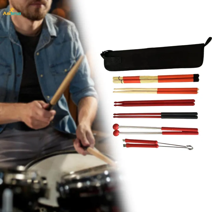Drum%20Sticks%20Set%20Percussion%20Instrument%20Accessories%20with%20Storage%20Bag%20for%20Jazz%20Folk%20Drummer%20Playing%20-%20Image%202