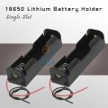 2PCS | Single-Slot Plastic Storage Case with Leads Cables Wire for 18650 Lithium-ion Rechargeable Batteries: Ideal for DIY Arduino Projects and Electronics Circuitry. 