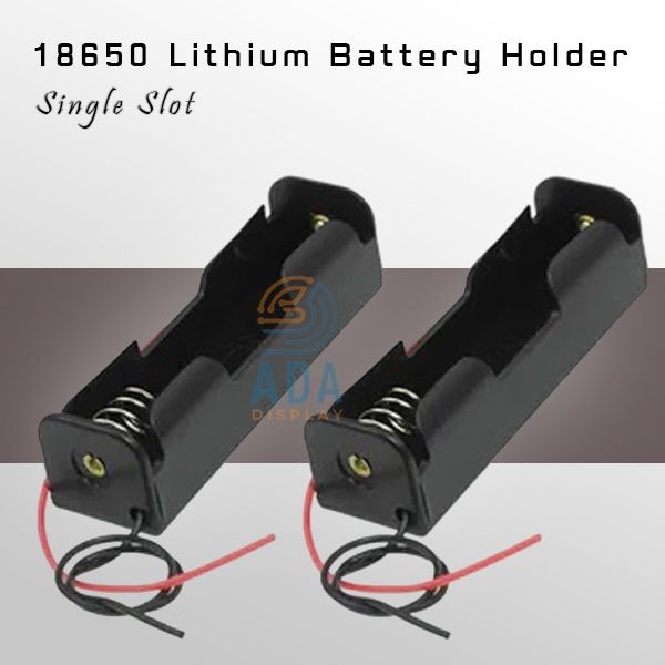 2PCS | Single-Slot Plastic Storage Case with Leads Cables Wire for 18650 Lithium-ion Rechargeable Batteries: Ideal for DIY Arduino Projects and Electronics Circuitry