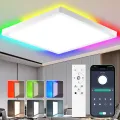 Dimmable Led Ceiling Lamps with RGB Backlight Remote Control Ceiling Light 110-265V Smart Light Fixture for Living Room ​Bedroom. 