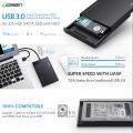 Ugreen 2.5 Inch Hard Drive Enclosure, External USB 3.0 Hard Disk Case SATA HDD Caddy 30847. 
