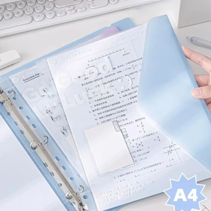 Multi-Pocket A4 Loose Leaf File Folder Transparent File Bag Exam Paper ...