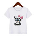 Cute cartoon panda/unicorn print kids clothes lovely boy girl T-shirt top summer white camisetas Child T shirt tee casual tshirt. 