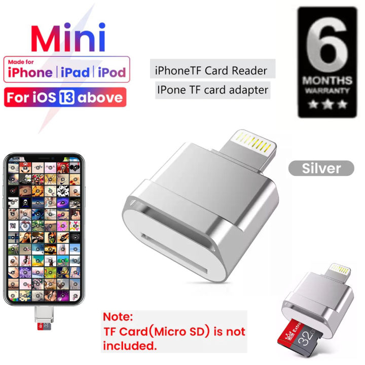 External Mini OTG USB Flash Memory Card Reader For Lightning To TF Micro SD Card Reader For Iphone Ipad Ipod