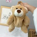 Lovely Cartoon Brown Bear Backpack Children Cute Plush toy Kawaii School Bag Kindergarten Girls Boys Birthday Festival Gift. 