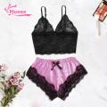 Muses Mall Camisole Shorts Set Attractive Women Camisole Shorts Lace Sleepwear Set. 