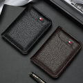Men Minimalist Slim Card Holder PU Leather Card Wallet Slim Line Thin Mini Small Card Holder. 